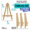 3&#x22; x 3&#x22; Stretched Canvas with 5&#x22; Mini Natural Wood Display Easel Kit, 12 Pack - Artist Tripod Tabletop Holder Stand - Kids Painting Party Oil Acrylic